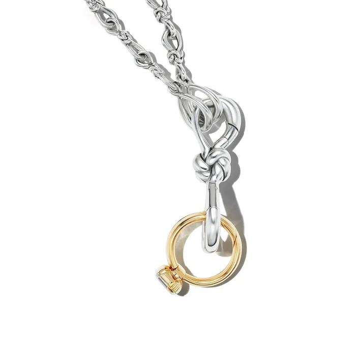 Marla Aaron Marla Aaron Silver Large True Lovers Knot Chain Necklace Necklaces