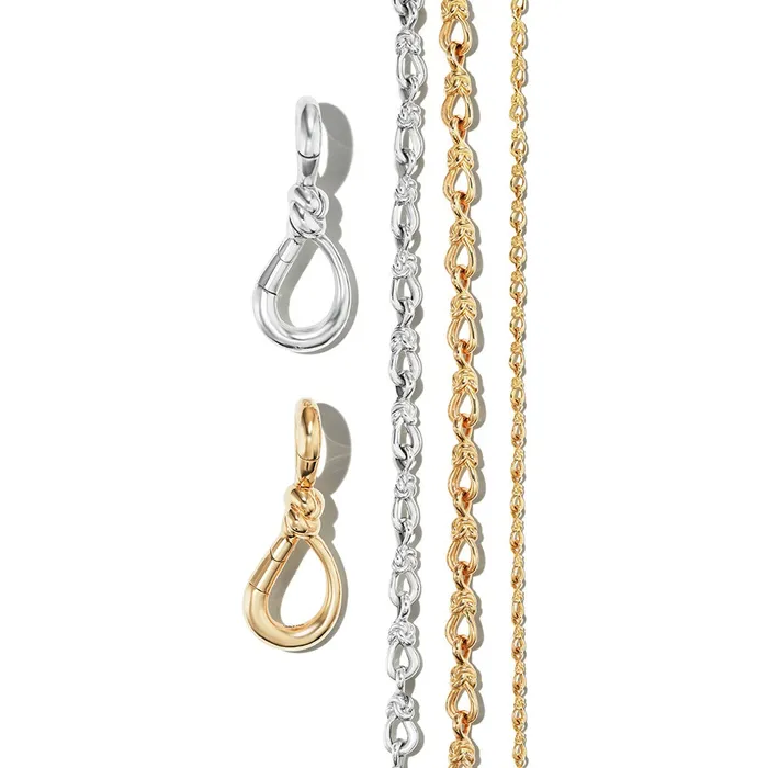 Marla Aaron Marla Aaron Silver Large True Lovers Knot Chain Necklace Necklaces