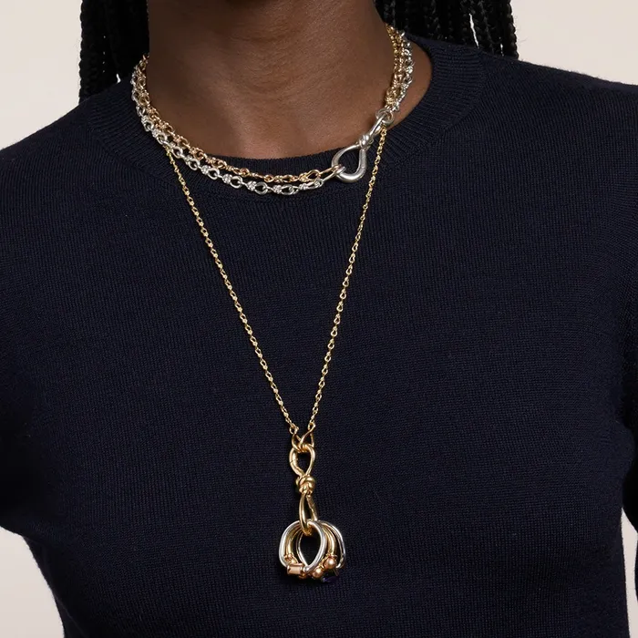 Marla Aaron Marla Aaron Silver Large True Lovers Knot Chain Necklace Necklaces
