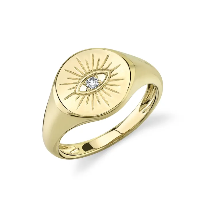 Meierotto Jewelers Rings 14K Yellow Gold Eye Signet Ring