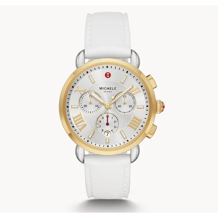Michele Watches Michele Sporty Sport Sail White Silicone Watch 38mm