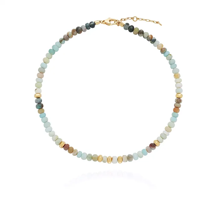 Necklaces Anna Beck Anna Beck Amazonite Beaded Necklace 1517in Gold Plated