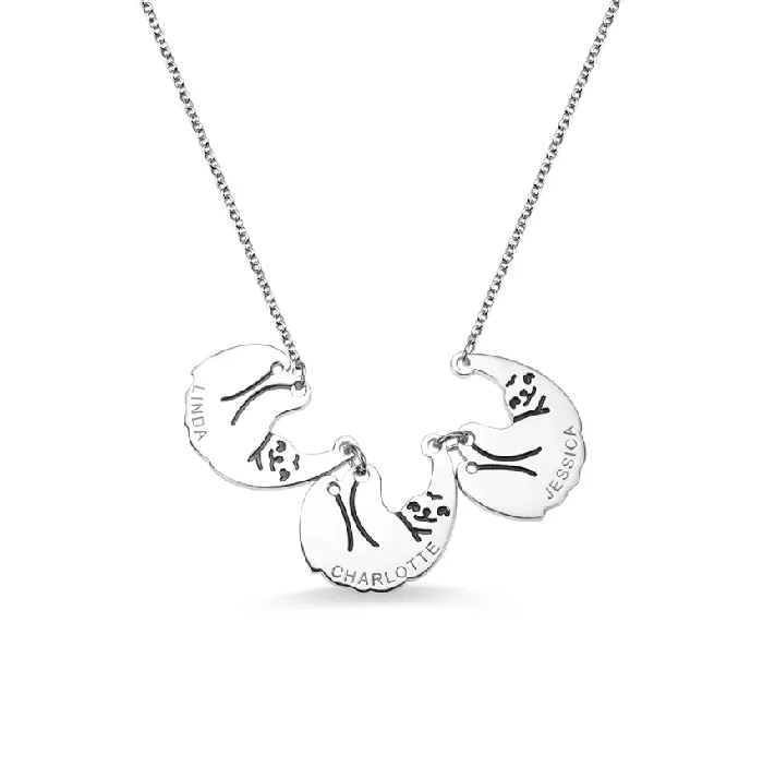 Necklaces Belbren Custom Engraved Sloth Family Necklace Personalized Mother Baby Pendant Silver Sloth Jewelry Mothers Day Animal Lover Gift Necklaces Belbren Custom Engraved Sloth Family Necklace Personalized Mother Baby Pendant Silver Sloth Jewelry Mothers Day Animal Lover Gift