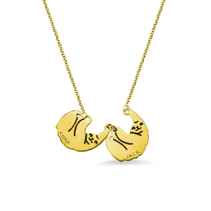 Necklaces Belbren Custom Engraved Sloth Family Necklace Personalized Mother Baby Pendant Silver Sloth Jewelry Mothers Day Animal Lover Gift