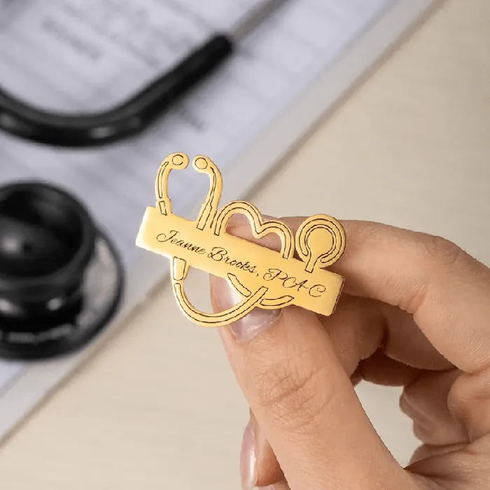 Necklaces Belbren Custom Medical School Graduation Stethoscope Lapel Pin Personalized Healthcare Professional Gift Stainless Steel Necklaces Belbren Custom Medical School Graduation Stethoscope Lapel Pin Personalized Healthcare Professional Gift Stainless Steel