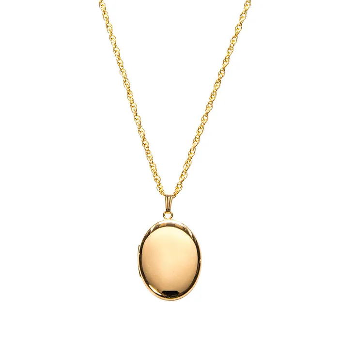 Necklaces Croghans 14K Yellow Gold 20x25mm Oval Locket Necklace