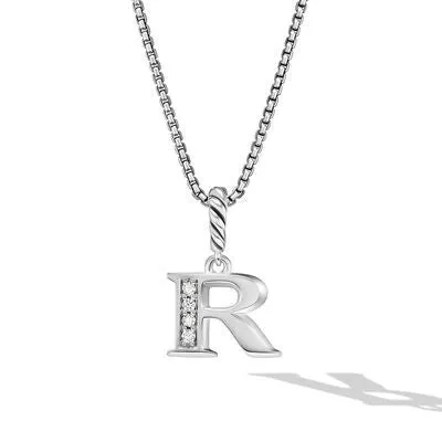 Necklaces David Yurman David Yurman 8mm Pave Initial R Necklace