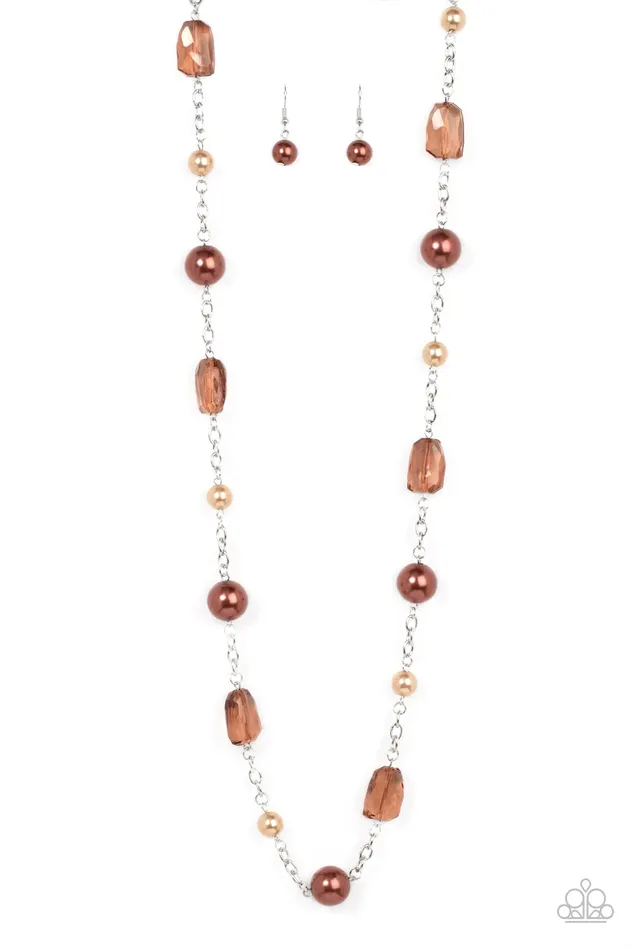 Necklaces Paparazzi Jewelry Paparazzi Necklace AList Appeal Brown