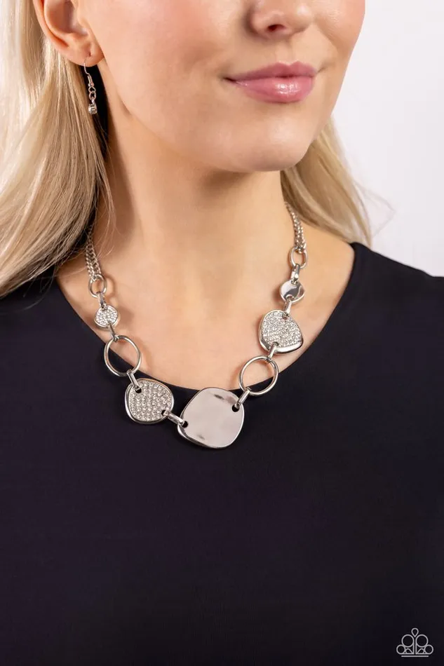 Necklaces Paparazzi Jewelry Paparazzi Necklace Asymmetrical Attention White