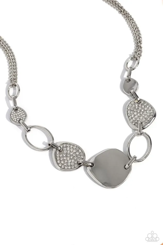 Necklaces Paparazzi Jewelry Paparazzi Necklace Asymmetrical Attention White Necklaces Paparazzi Jewelry Paparazzi Necklace Asymmetrical Attention White