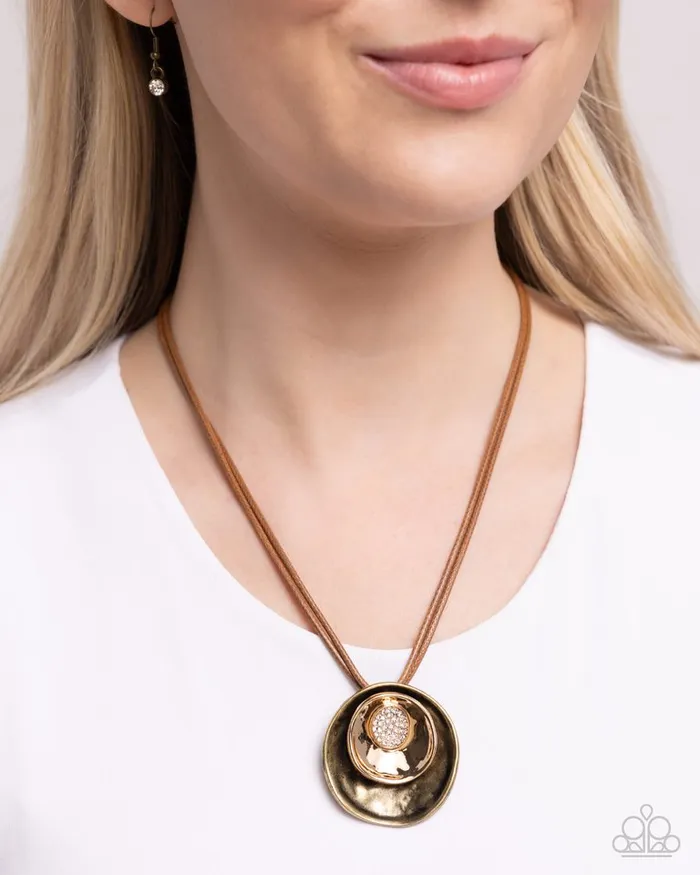 Necklaces Paparazzi Jewelry Paparazzi Necklace Duchess Disc Brass