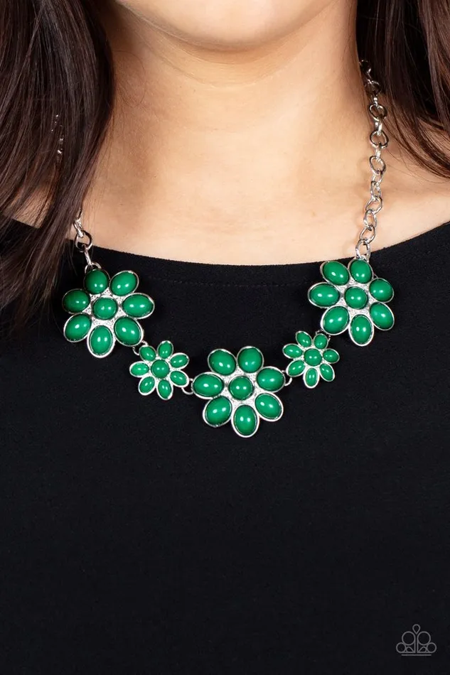 Necklaces Paparazzi Jewelry Paparazzi Necklace Flamboyantly Flowering Green