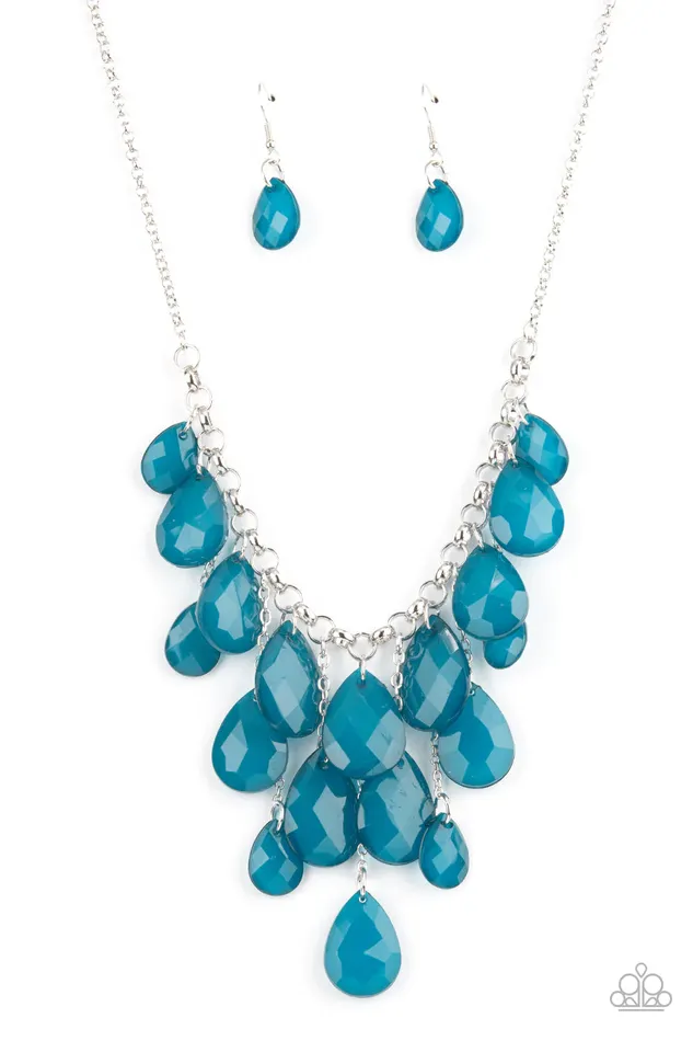 Necklaces Paparazzi Jewelry Paparazzi Necklace Front Row Flamboyance Blue