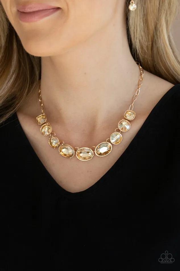 Necklaces Paparazzi Jewelry Paparazzi Necklace Gorgeously Glacial Gold