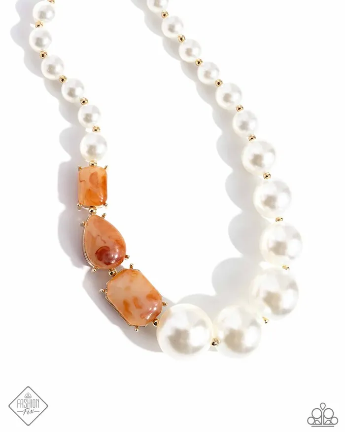 Necklaces Paparazzi Jewelry Paparazzi Necklace Marbled Moment Orange Necklaces Paparazzi Jewelry Paparazzi Necklace Marbled Moment Orange