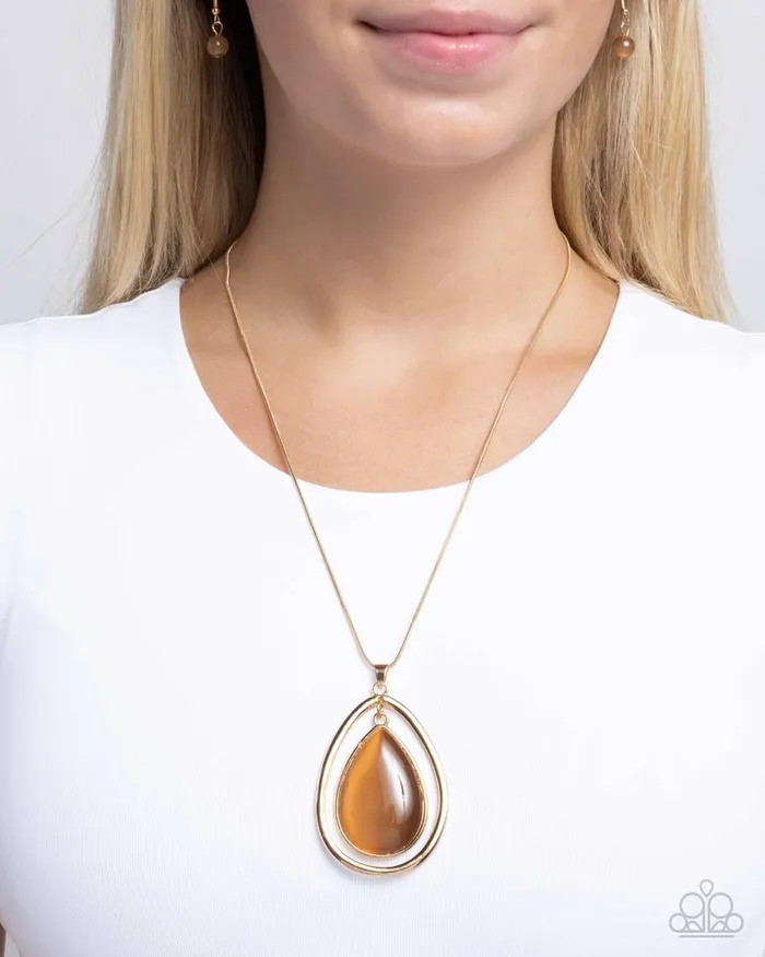 Necklaces Paparazzi Jewelry Paparazzi Necklace Stunning Session Brown