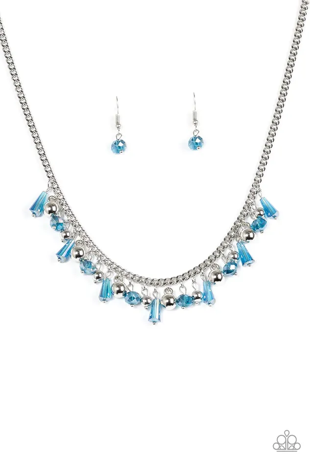 Necklaces Paparazzi Jewelry Paparazzi Necklace Twinkling Treasure Trove Blue