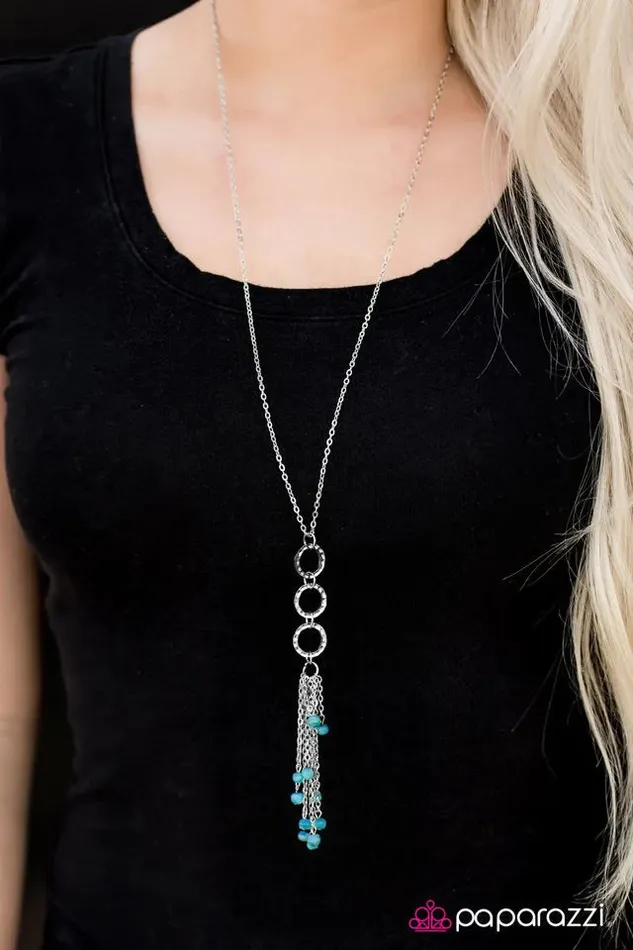 Necklaces Paparazzi Necklace Come Sail Away Blue Paparazzi Jewelry