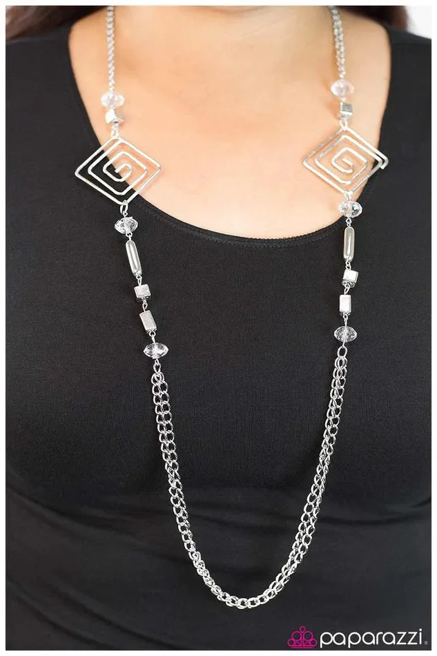 Necklaces Paparazzi Necklace Down the Rabbit Hole White Paparazzi Jewelry