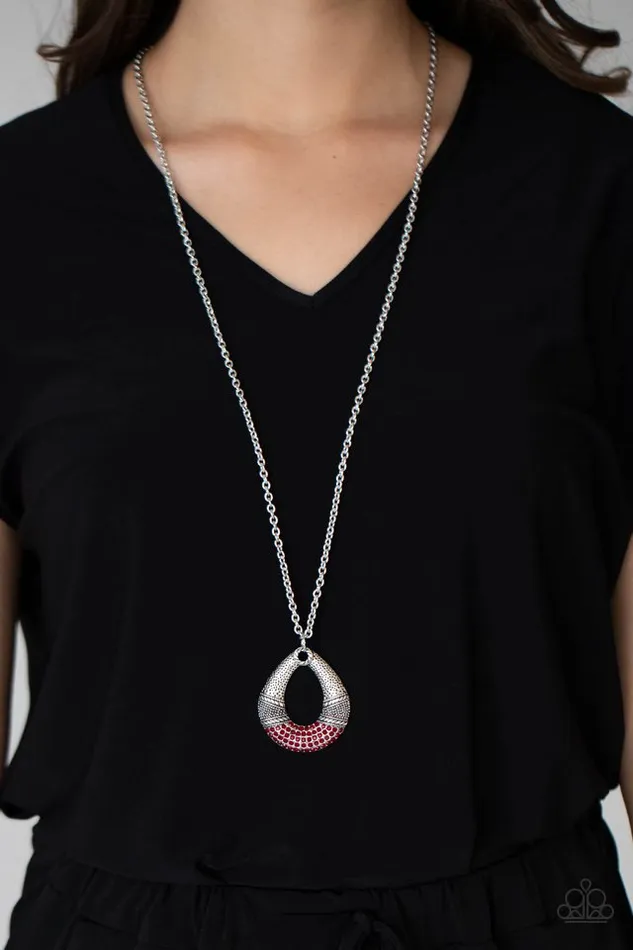 Necklaces Paparazzi Necklace Glitz and Grind Red Paparazzi Jewelry