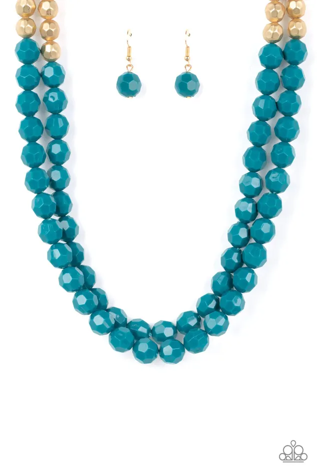 Necklaces Paparazzi Necklace Greco Getaway Blue Paparazzi Jewelry