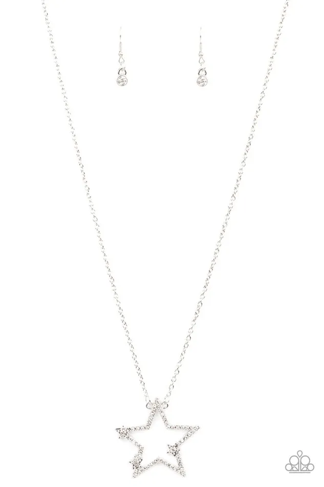 Necklaces Paparazzi Necklace I Pledge Allegiance to the Sparkle White Paparazzi Jewelry Necklaces Paparazzi Necklace I Pledge Allegiance to the Sparkle White Paparazzi Jewelry