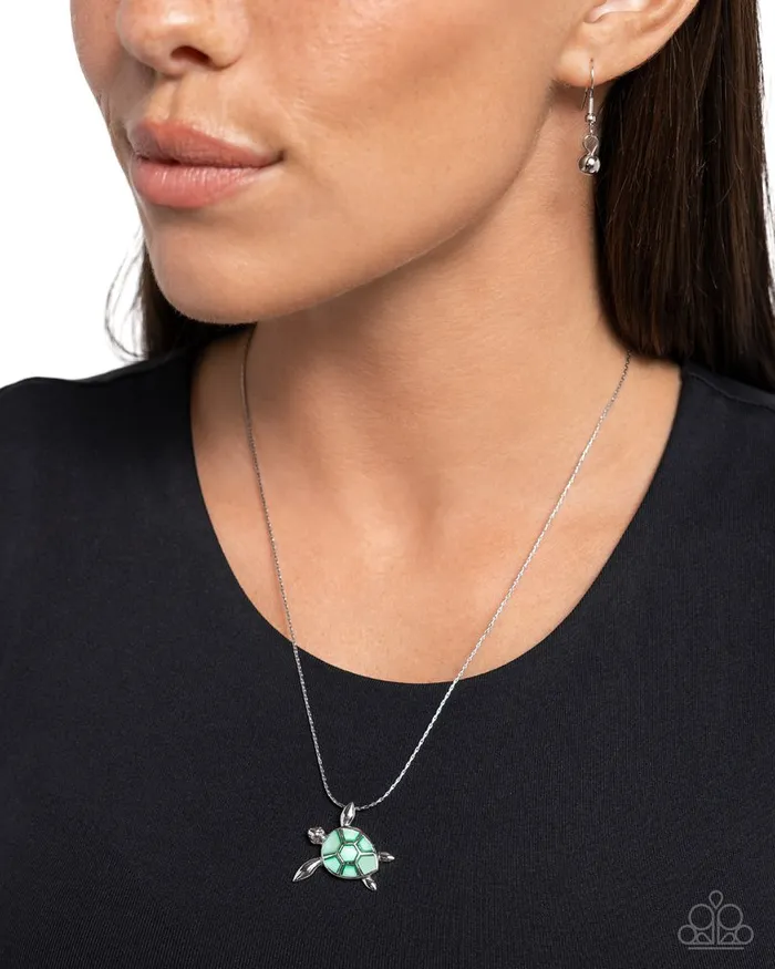Necklaces Paparazzi Necklace Sea Turtle Statement Green Paparazzi Jewelry
