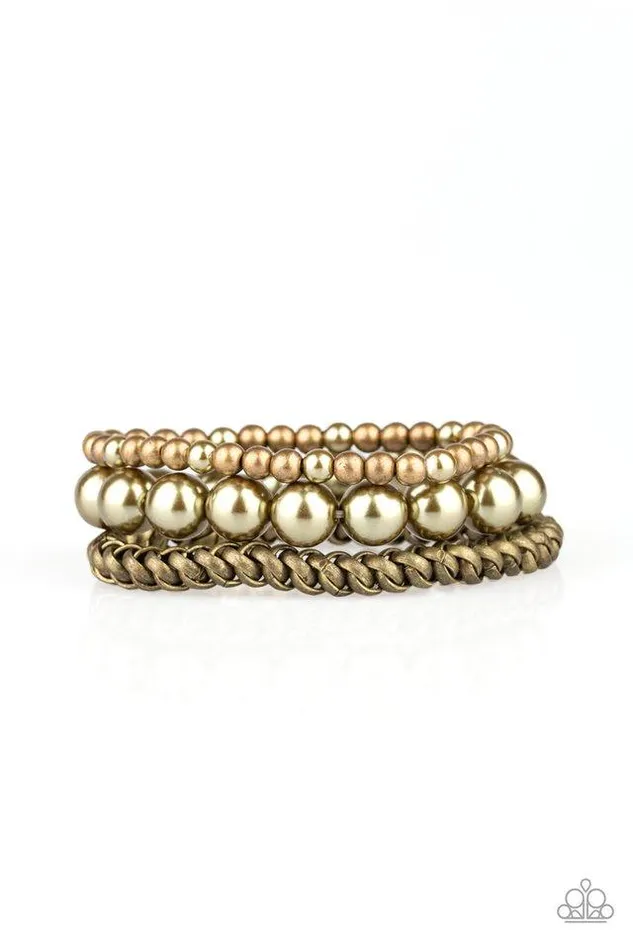 Paparazzi Bracelet A PEARLfect Ten Brass Paparazzi Jewelry Bracelets