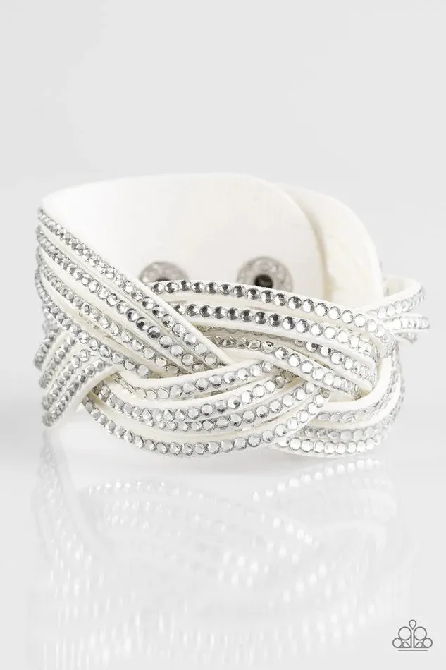 Paparazzi Bracelet Big City Shimmer White Paparazzi Jewelry Bracelets