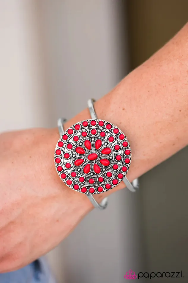 Paparazzi Bracelet Blooming Deserts Red Paparazzi Jewelry Bracelets
