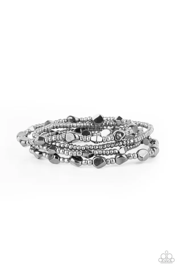 Paparazzi Bracelet Fashionably Faceted Black Paparazzi Jewelry Bracelets