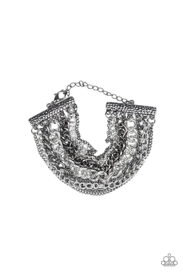 Paparazzi Bracelet Metallic Horizon Black Paparazzi Jewelry Bracelets