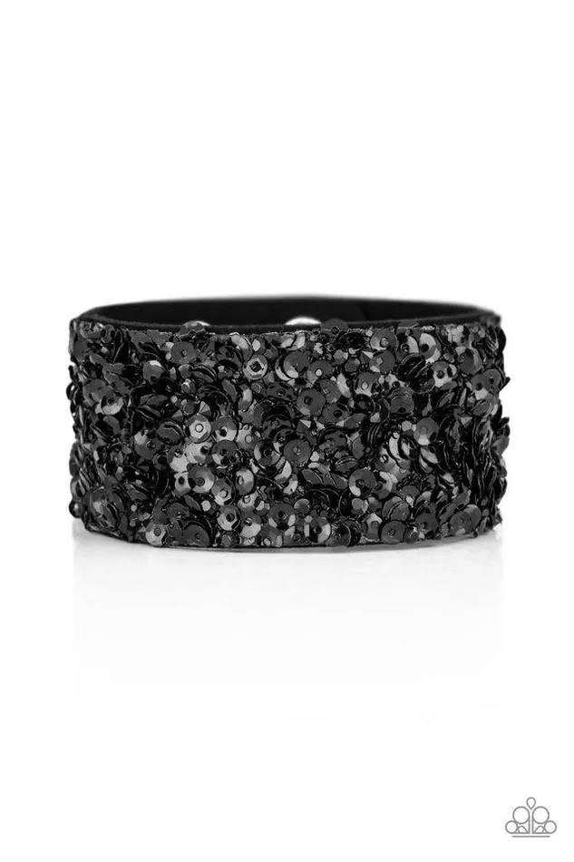 Paparazzi Bracelet Starry Sequins Black Paparazzi Jewelry Bracelets