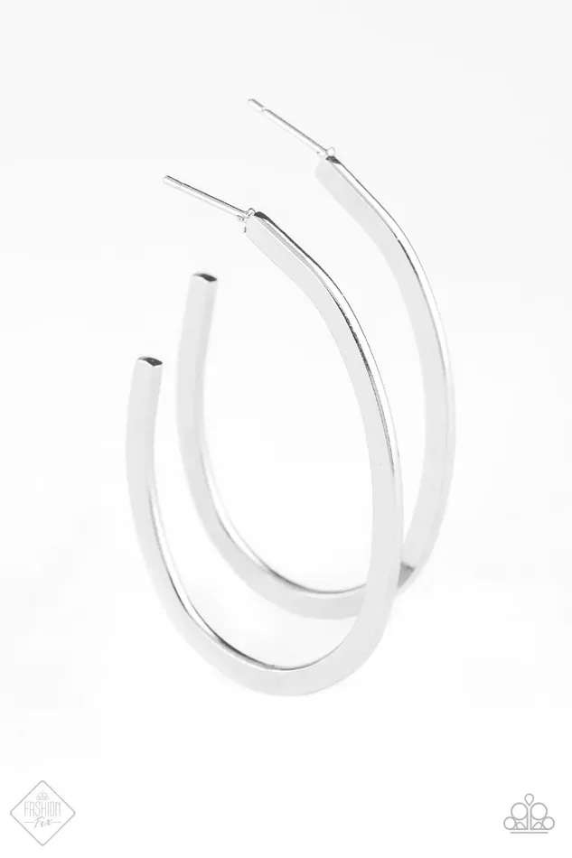 Paparazzi Earring Above The Curve Silver Paparazzi Jewelry Earrings