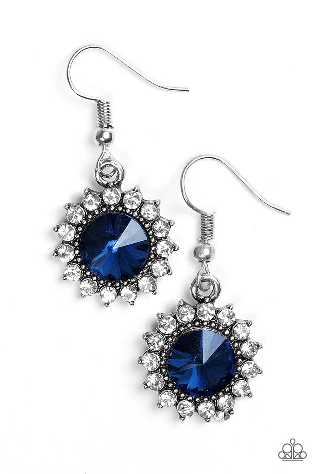 Paparazzi Earring Bring In The BEAM Team Blue Paparazzi Jewelry Earrings