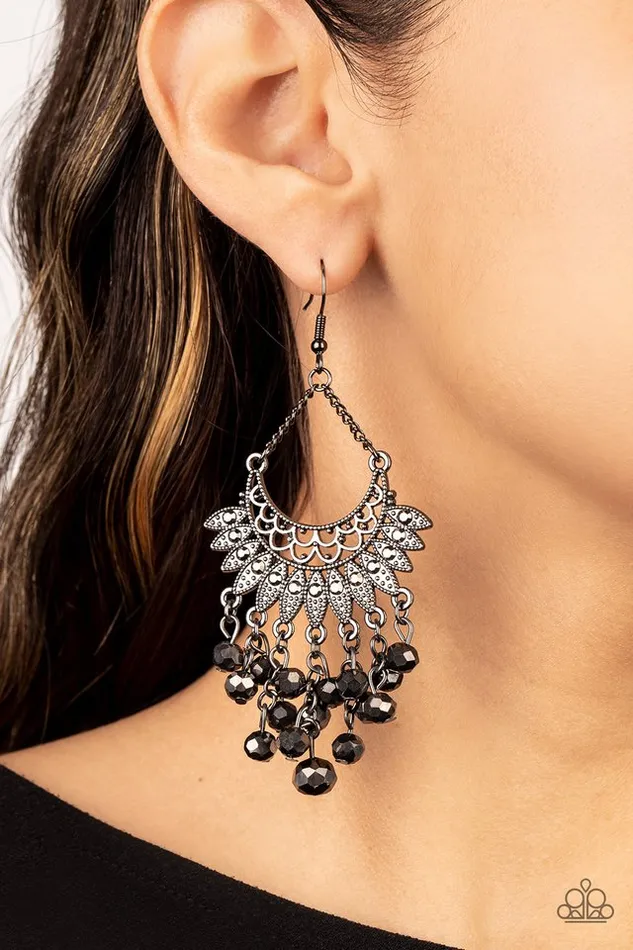 Paparazzi Earring Chromatic Cascade Black Paparazzi Jewelry Earrings