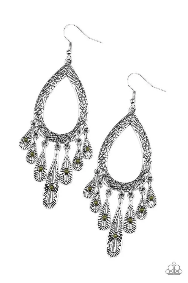 Paparazzi Earring Cool Colada Green Paparazzi Jewelry Earrings