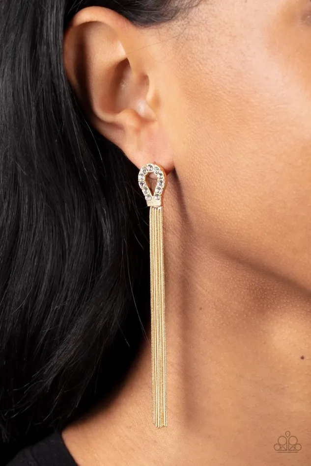 Paparazzi Earring Dallas Debutante Gold Paparazzi Jewelry Earrings