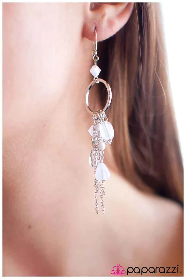 Paparazzi Earring On a Whim White Paparazzi Jewelry Earrings