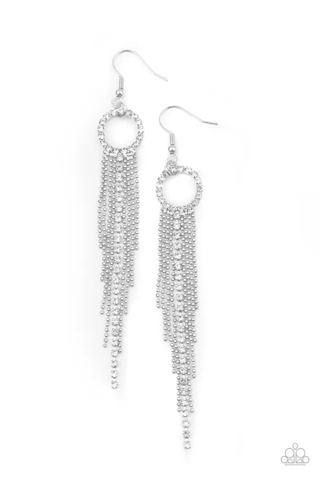 Paparazzi Earring Pass The Glitter White Paparazzi Jewelry Earrings Paparazzi Earring Pass The Glitter White Paparazzi Jewelry Earrings