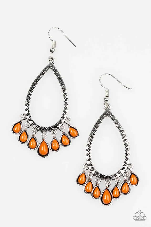 Paparazzi Earring Radiant Bursts Orange Paparazzi Jewelry Earrings