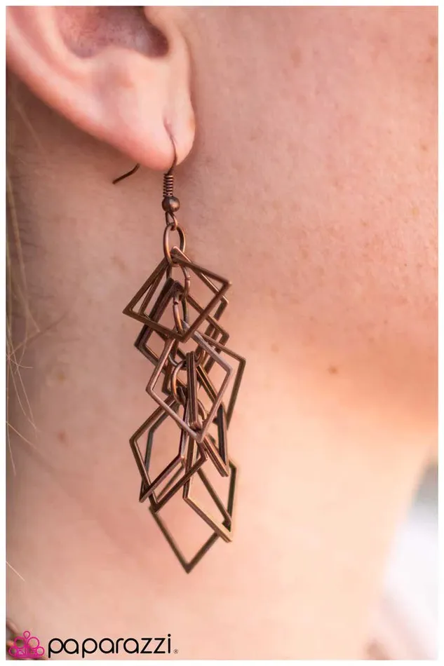 Paparazzi Earring Shape Up Copper Paparazzi Jewelry Earrings
