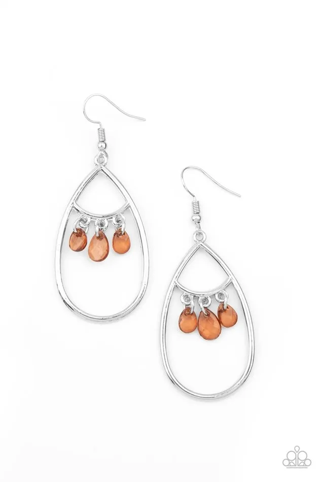 Paparazzi Earring Shimmer Advisory Brown Paparazzi Jewelry Earrings