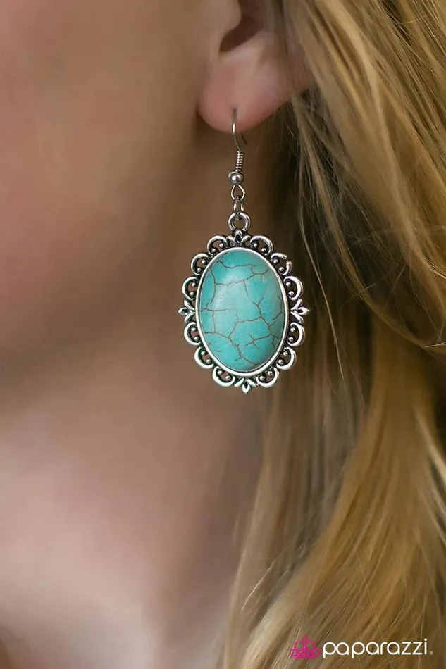 Paparazzi Earring Take Me West Blue Paparazzi Jewelry Earrings