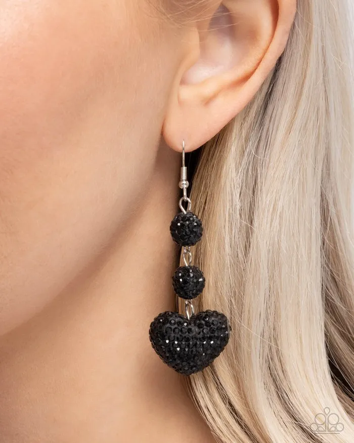 Paparazzi Earring Vision in Shimmer Black Paparazzi Jewelry Earrings
