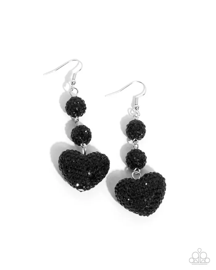Paparazzi Earring Vision in Shimmer Black Paparazzi Jewelry Earrings