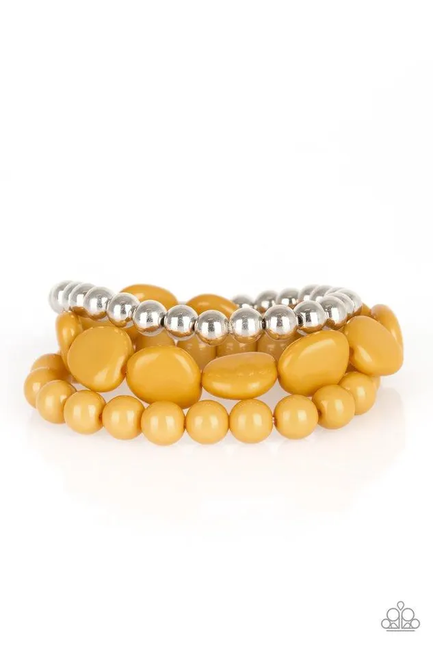 Paparazzi Jewelry Bracelets Paparazzi Bracelet Color Venture Yellow