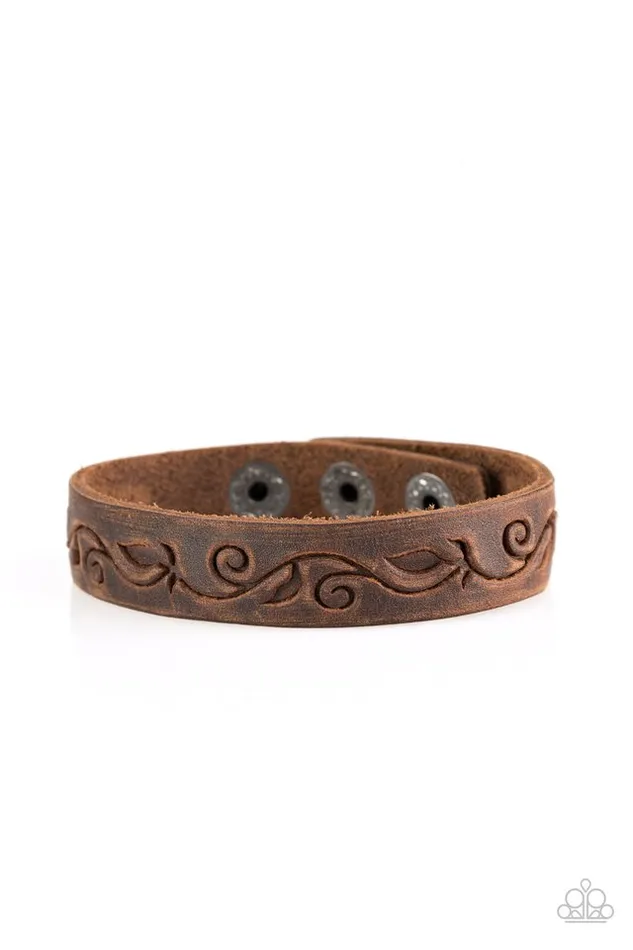 Paparazzi Jewelry Bracelets Paparazzi Bracelet Fearless Forager Brown