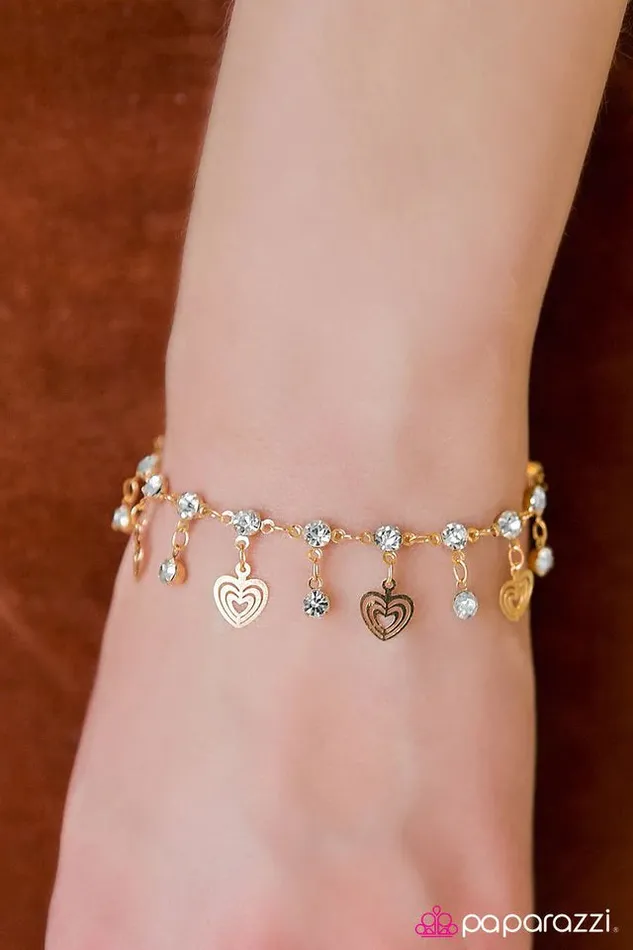 Paparazzi Jewelry Bracelets Paparazzi Bracelet Hearts Desire Gold