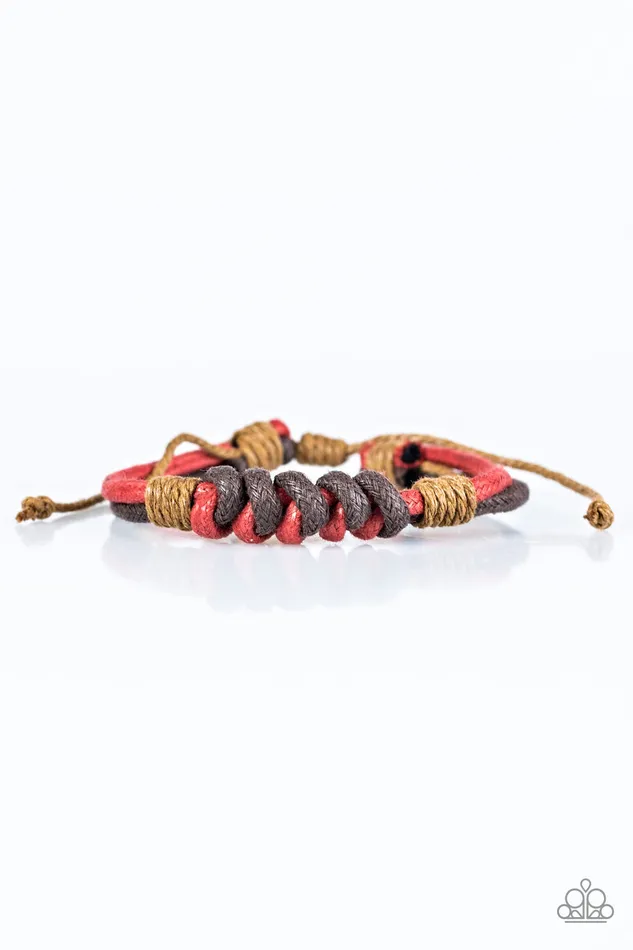 Paparazzi Jewelry Bracelets Paparazzi Bracelet KNOT By A Long Shot Red